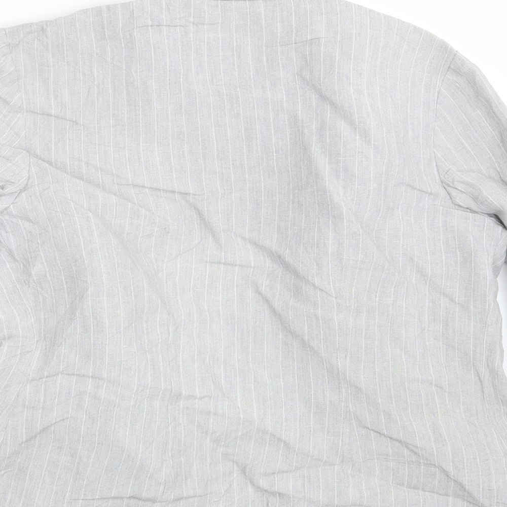 Liz Claiborne Womens Grey Striped Jacket Blazer Size 10
