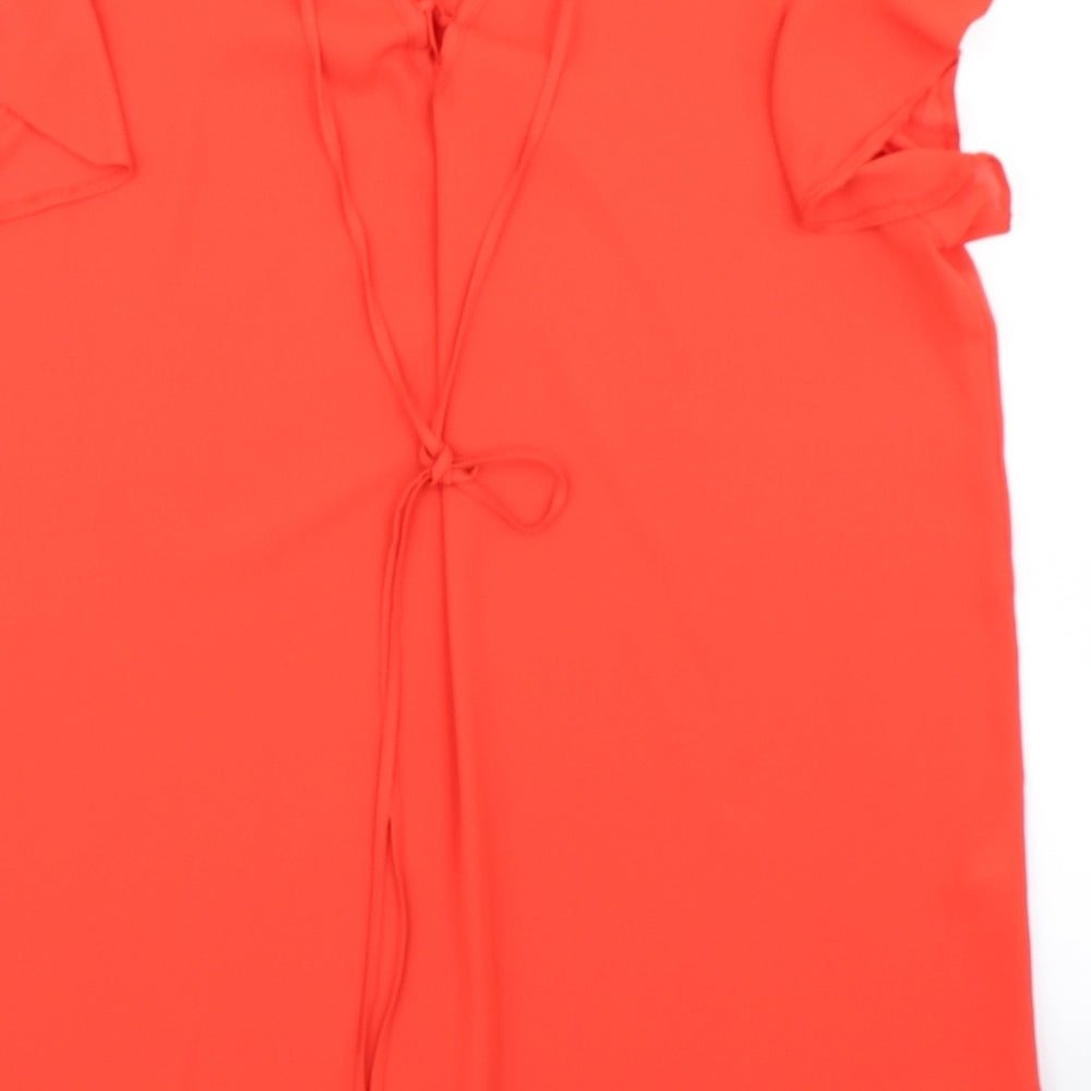 Papaya Womens Red Basic Blouse Size 14