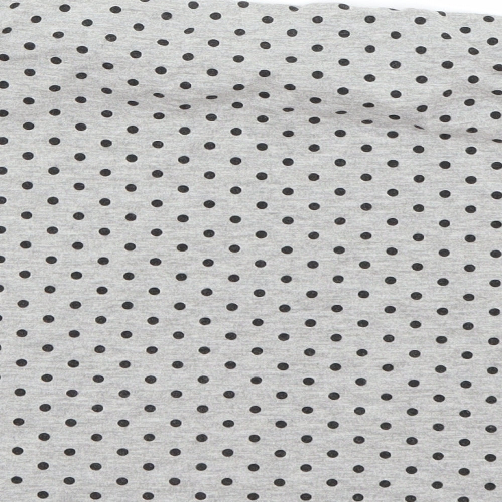 Papaya Womens Grey Polka Dot Cropped T-Shirt Size 10