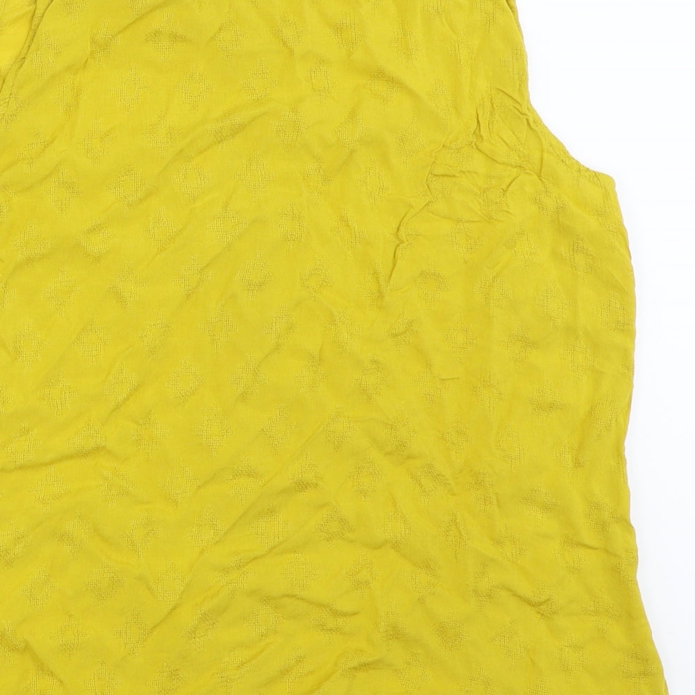 TU Womens Yellow Basic Button-Up Size 16