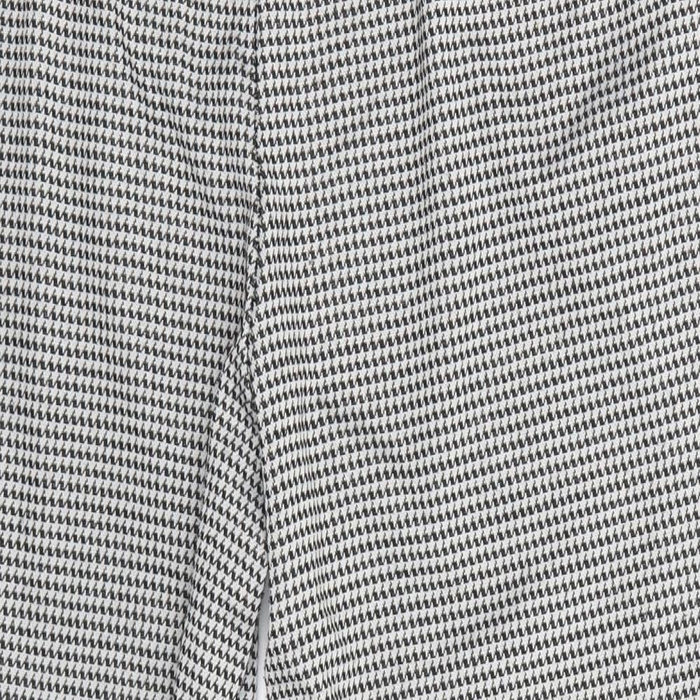 Image Womens White Houndstooth Trousers Size 40 L20 in