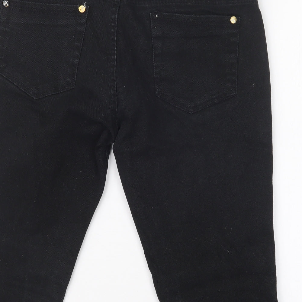 Criminal Damage Mens Black Denim Cargo Shorts Size 29 in