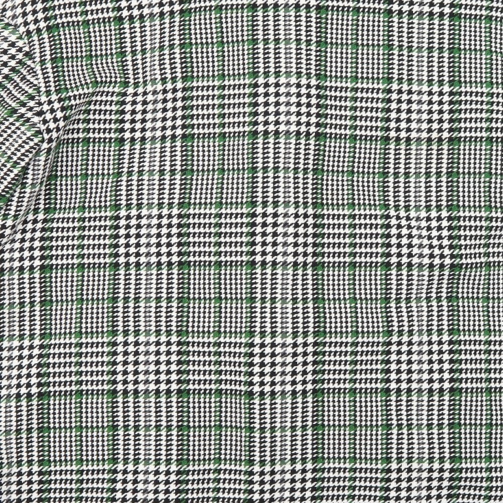 stradivarious Womens Multicoloured Check Pea Coat Coat Size S