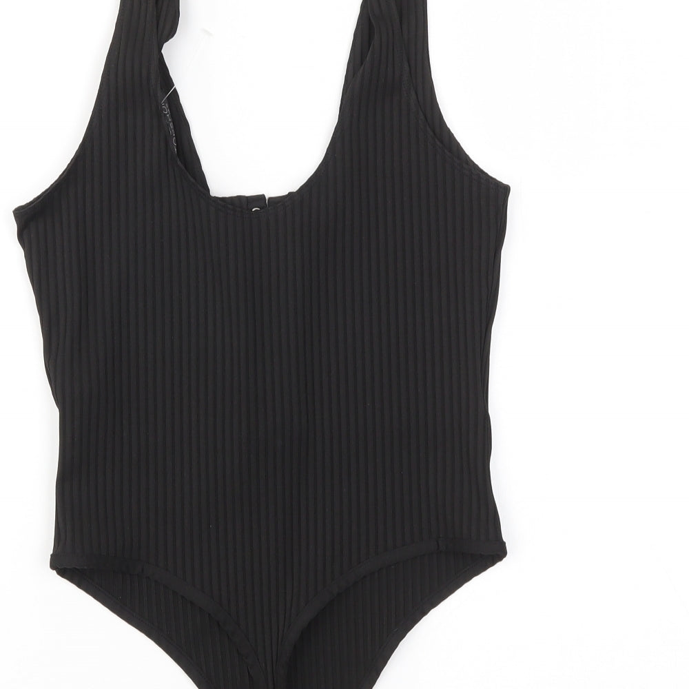 TOPSHOP Womens Black Ikat Bodysuit One-Piece Size 10