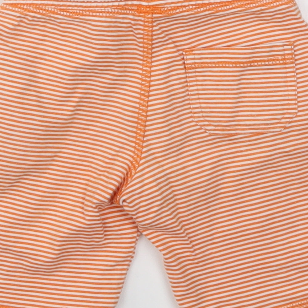 M Boys Orange Striped Sweat Shorts Size 3 Years