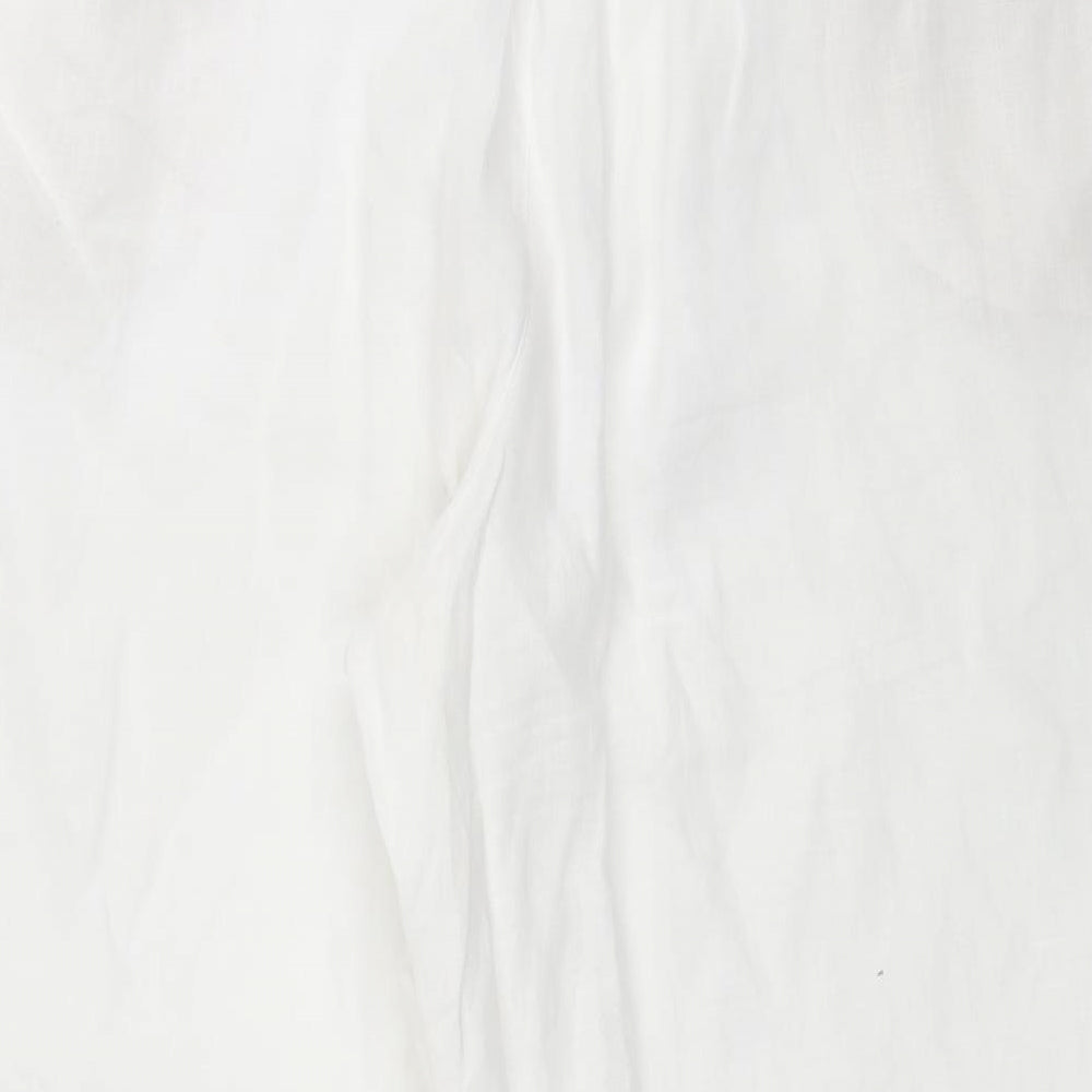 Vivid Womens White Cropped Trousers Size XS L24 in