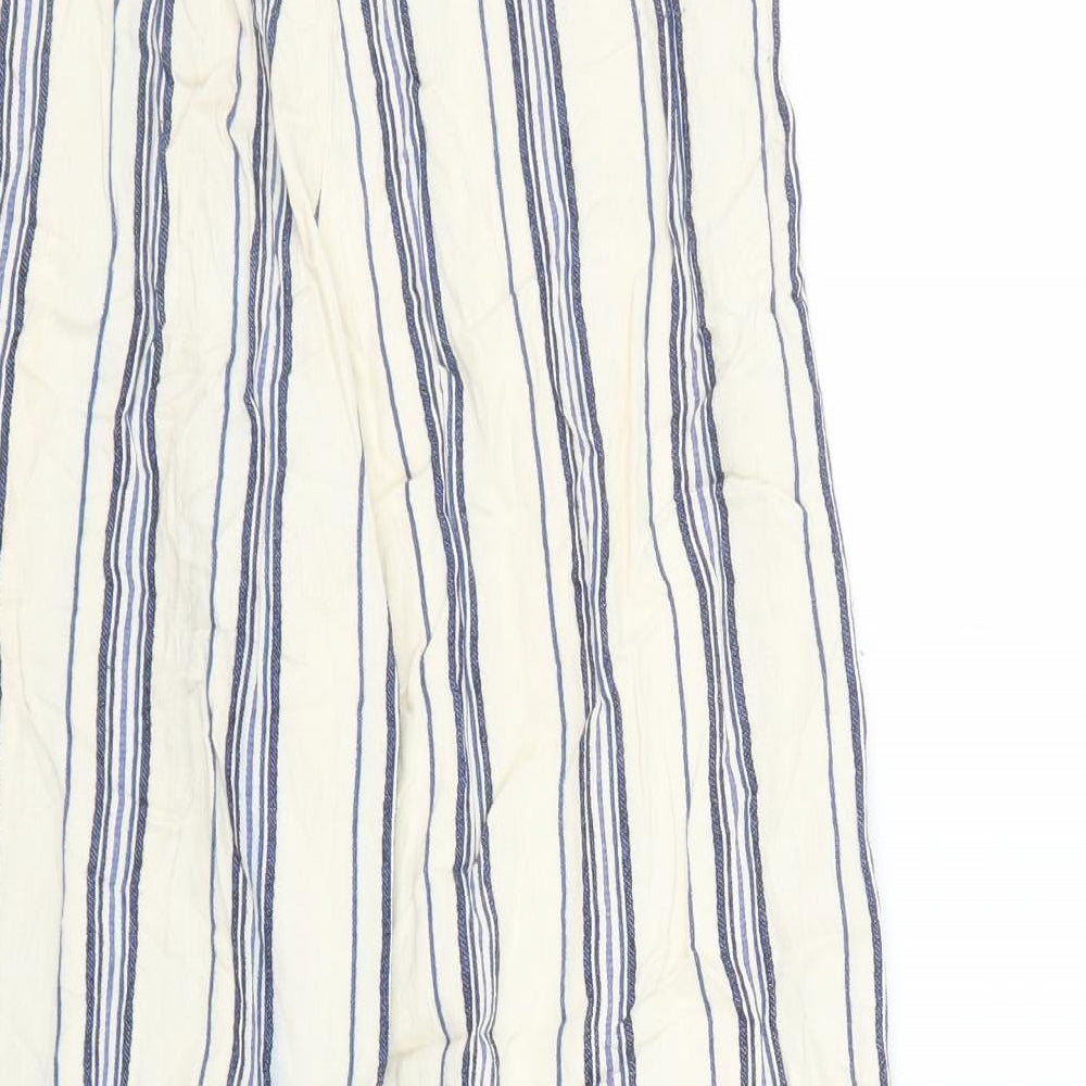 River Island Womens Beige Striped Capri Trousers Size 8 L24 in
