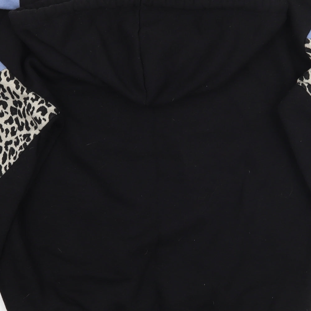 Matalan Womens Black Animal Print Pullover Hoodie Size S