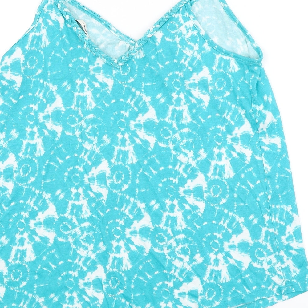 TU Womens Blue Basic Tank Size 8