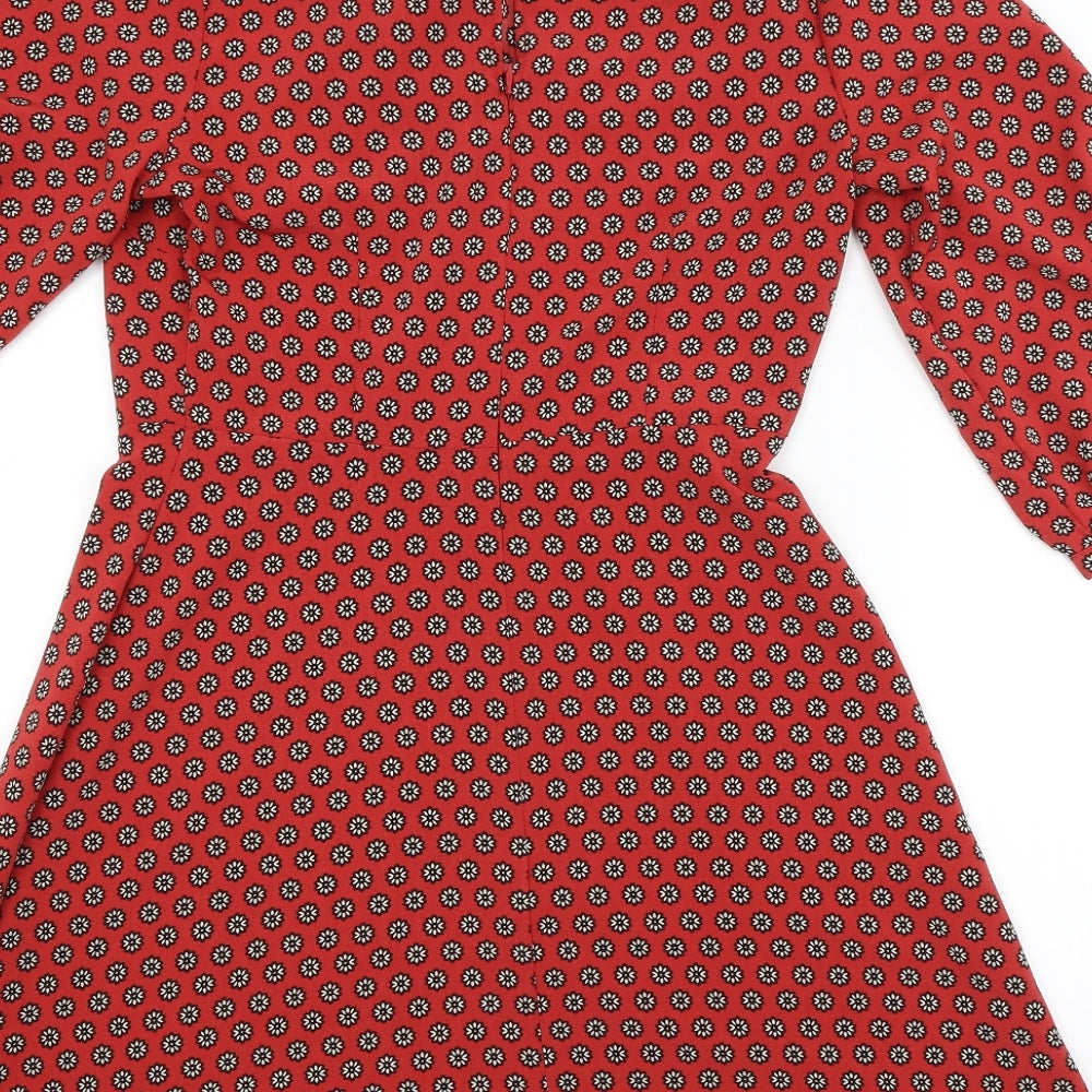 Primark Womens Red Floral A-Line Size 10