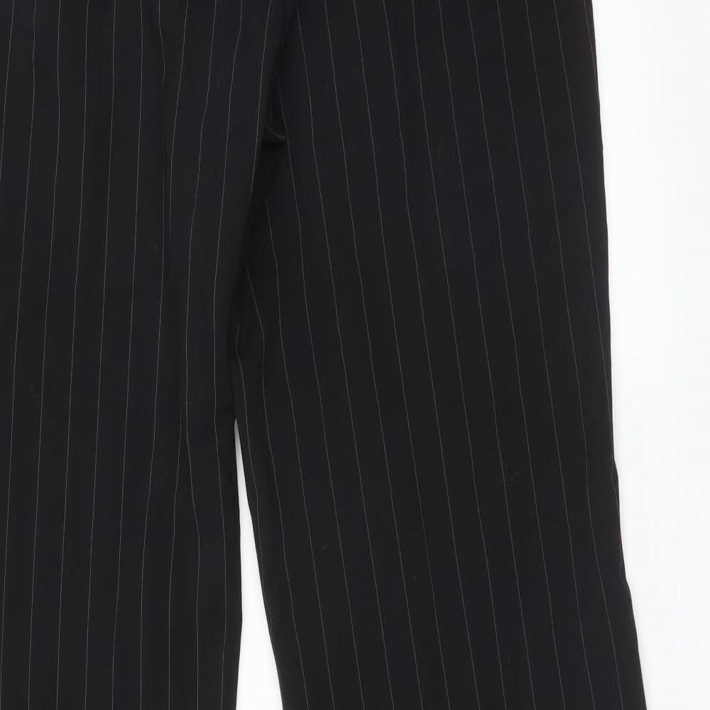 H&M Womens Black Striped Dress Pants Trousers Size 16 L32 in