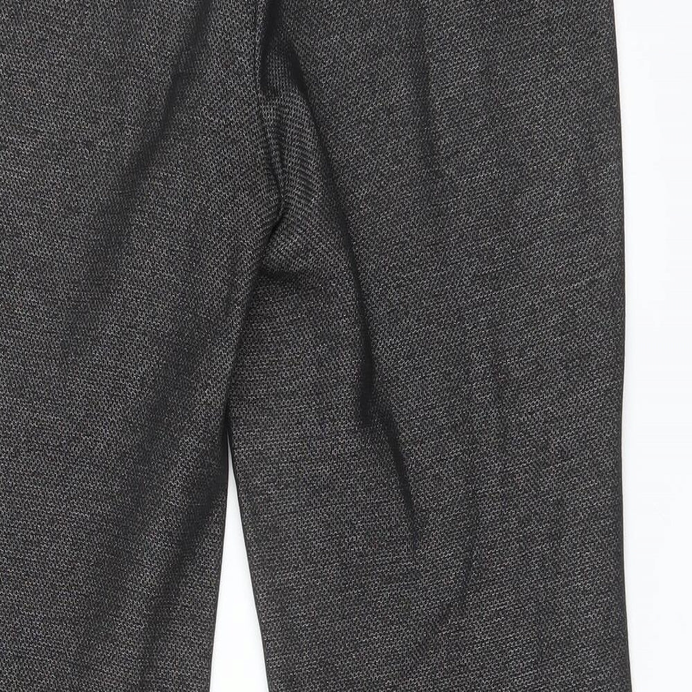 NEXT Womens Black Geometric Trousers Size 10 L28 in