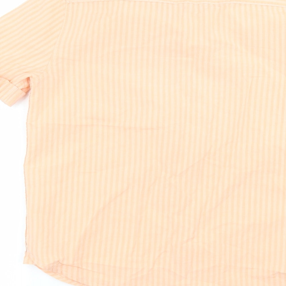 Zara Girls Pink Striped Basic Button-Up Size 9 Years