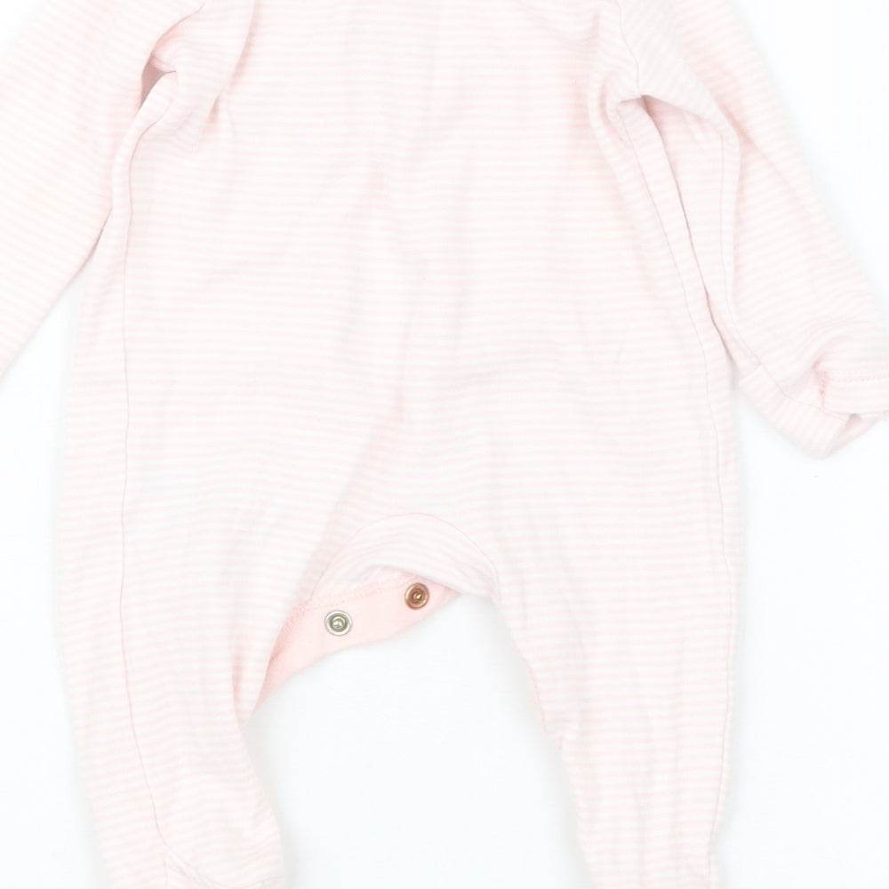 F&F Girls Pink Striped Babydoll One Piece Size 0-3 Months