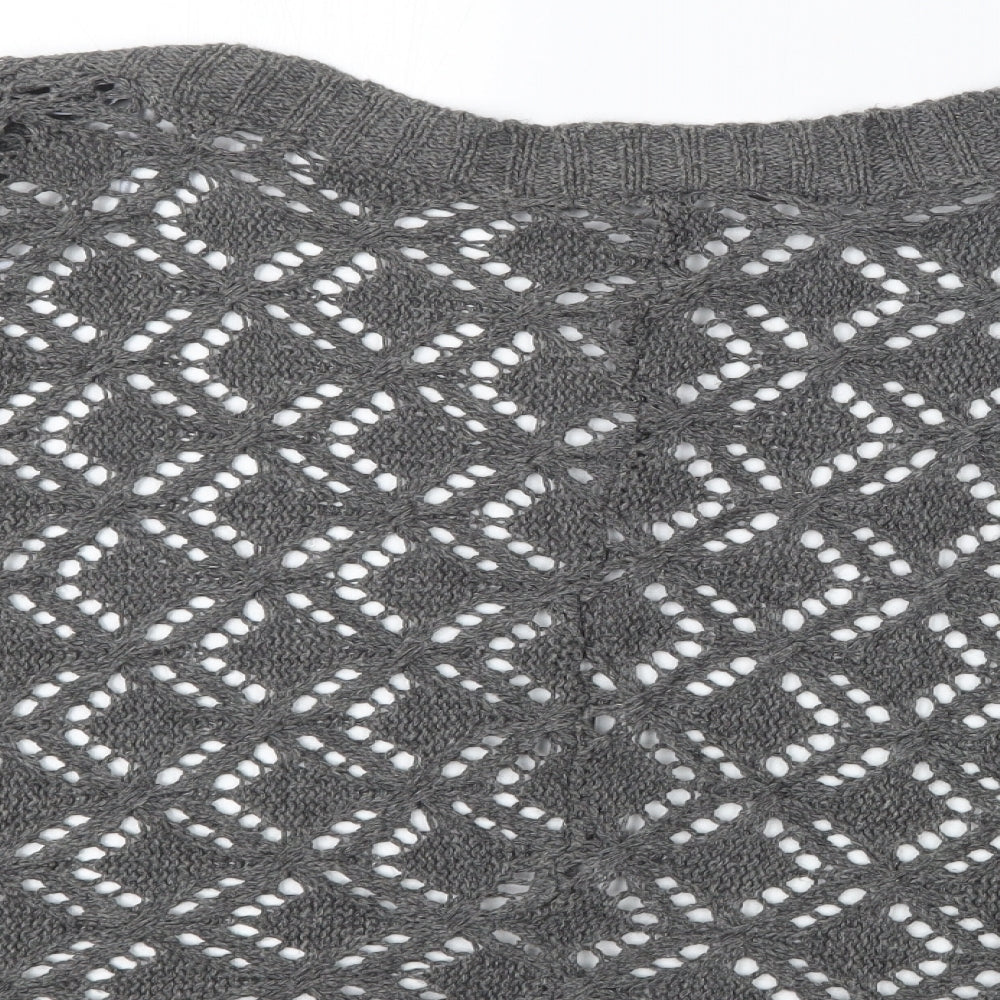 Editions Womens Grey Knit Cardigan Jumper Size L