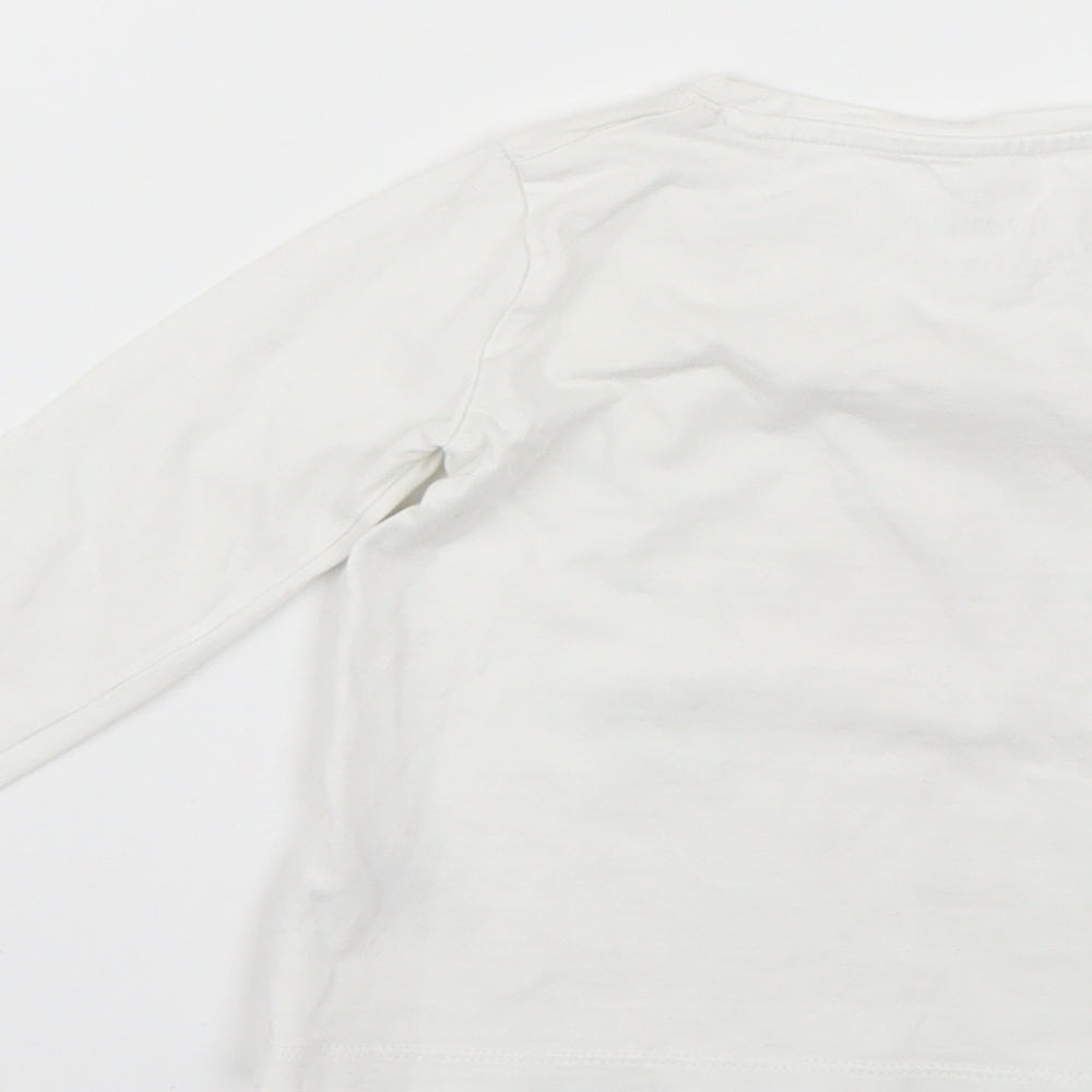 F&F Girls White Geometric Basic T-Shirt Size 2-3 Years