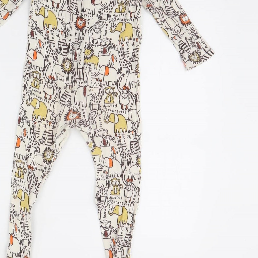 George Baby Beige Animal Print Babygrow One-Piece Size 18 Months