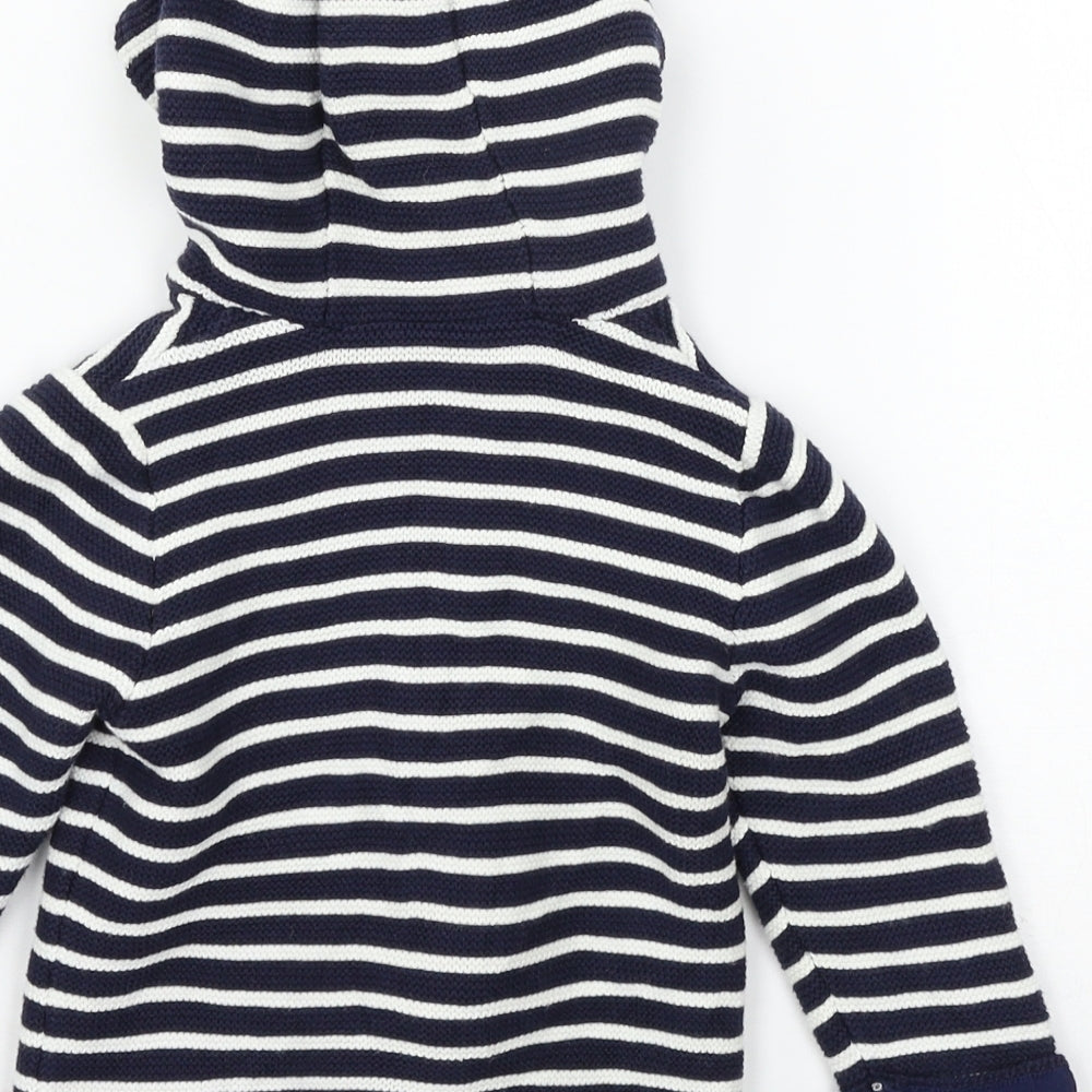 TU Boys Blue Striped Knit Jacket Size 12-18 Months