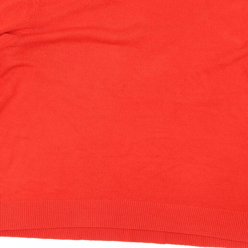 M&S Womens Red Pullover Jumper Size 16