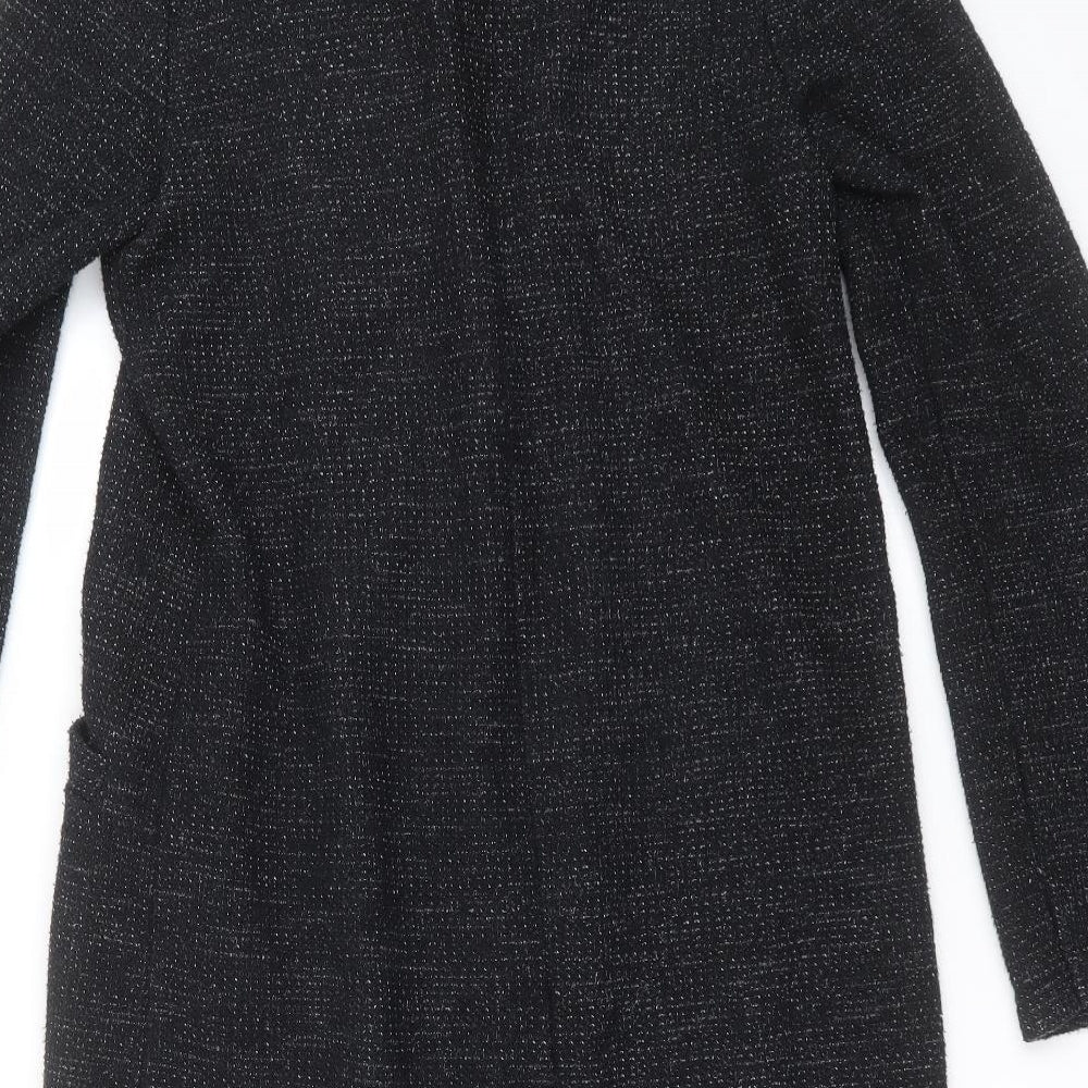 River Island Womens Black Overcoat Coat Size 8