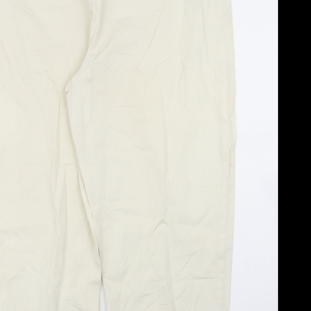 Preworn Womens Ivory Pedal Pusher Trousers Size 38 in L22 in