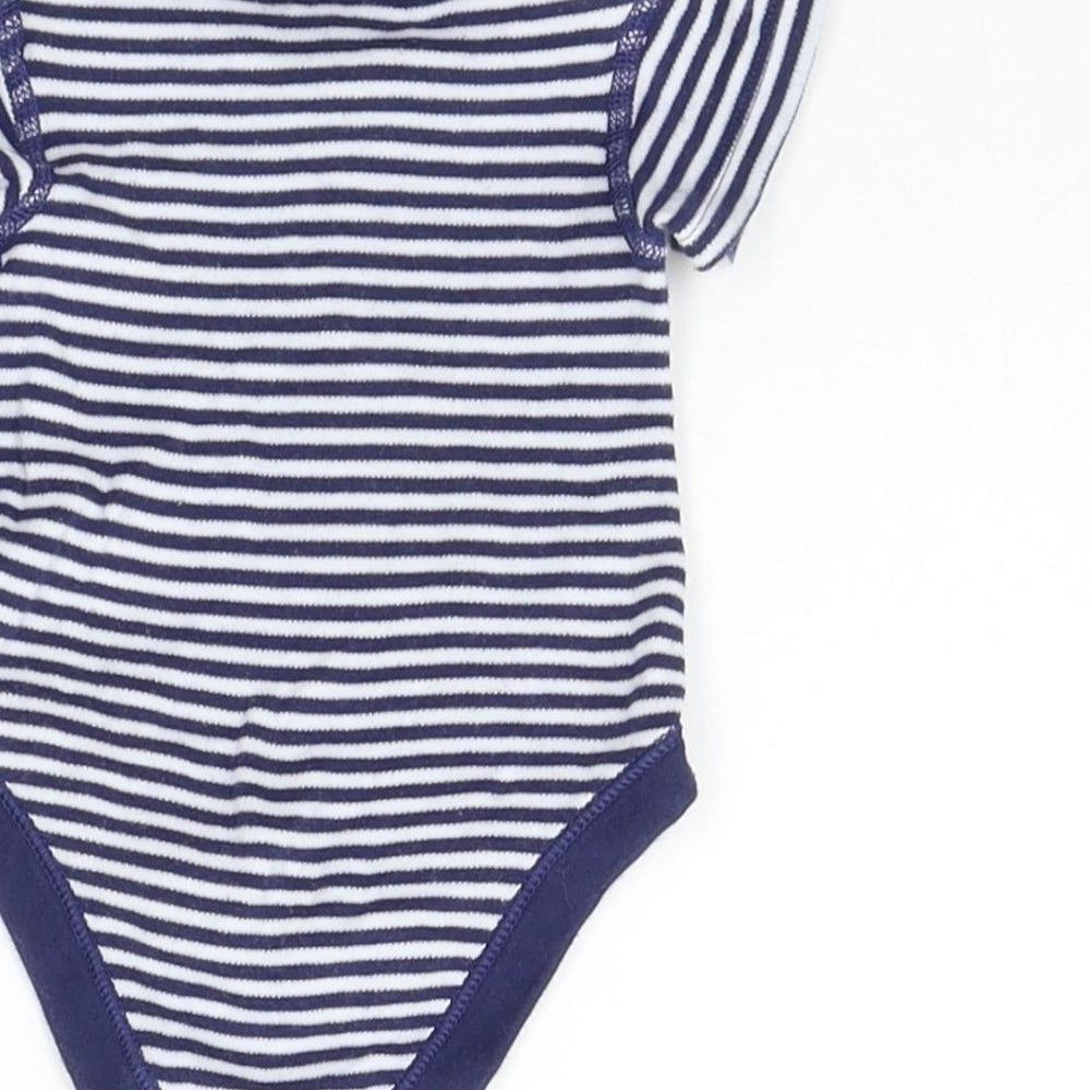 Marks and Spencer Baby Blue Striped Babygrow One-Piece Size 0-3 Months