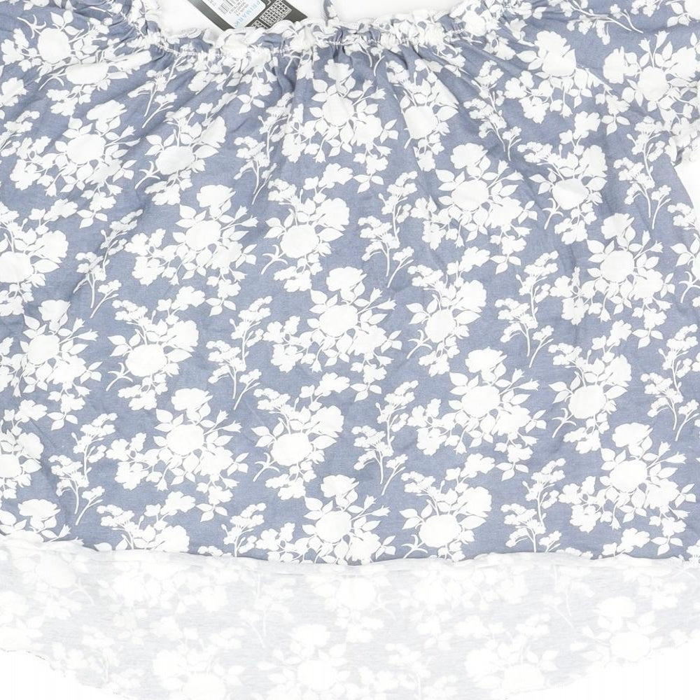 Primark Womens Grey Floral Basic Blouse Size 10