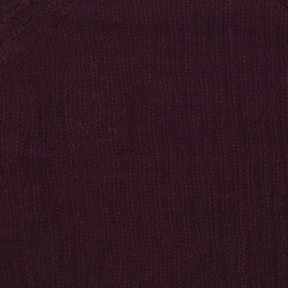 M&S Womens Purple Striped Pullover Jumper Size M