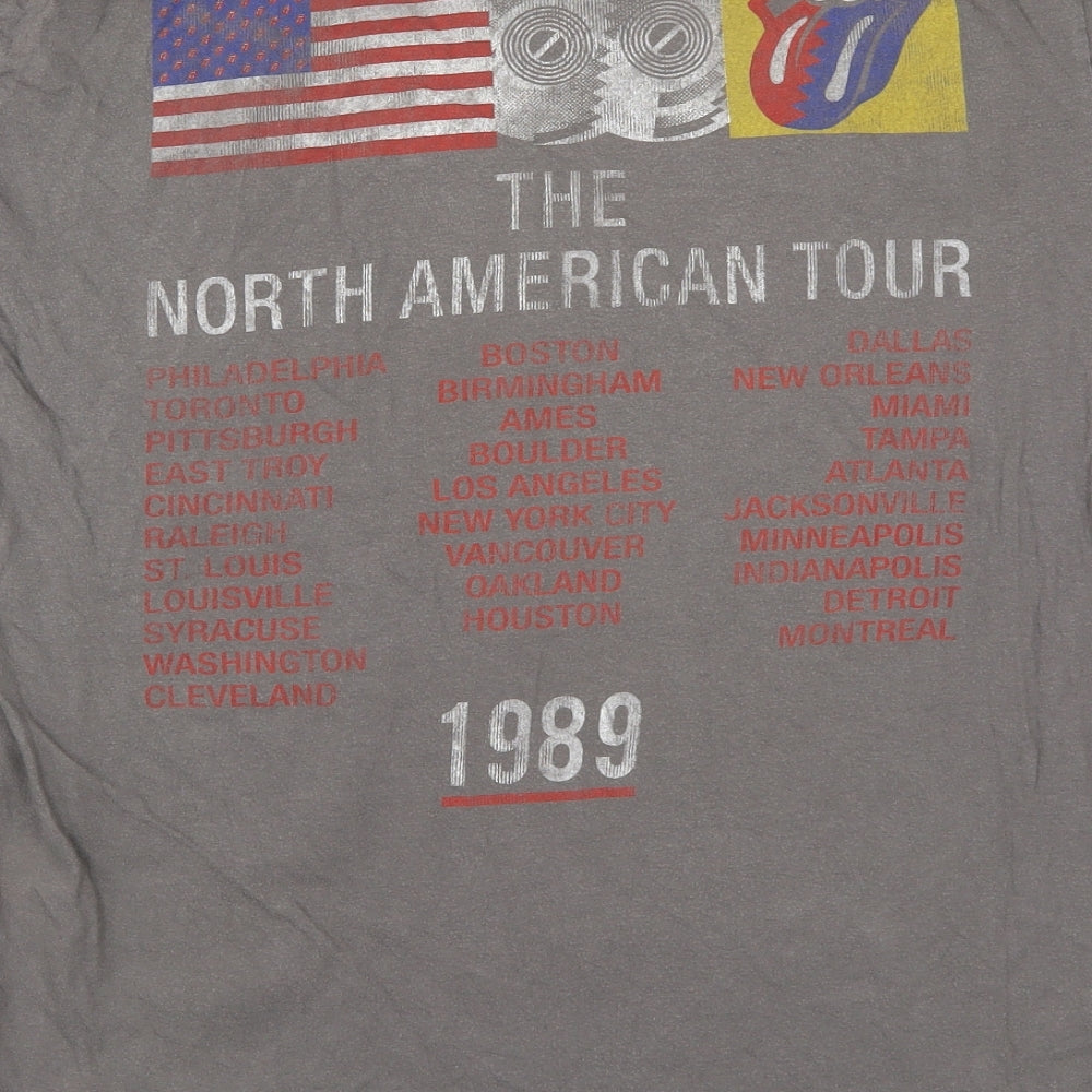 Primark Mens Grey T-Shirt Size M - The Rolling Stones North American Tour