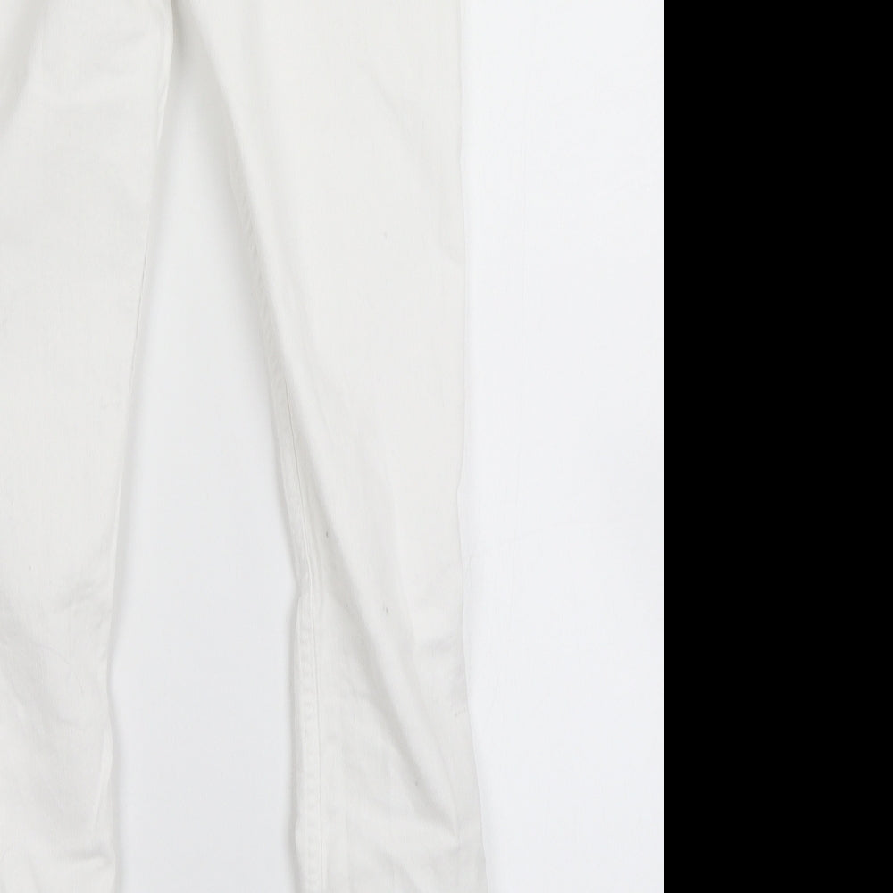 H&M Girls White Denim Skinny Jeans Size 9-10 Years - Distressed