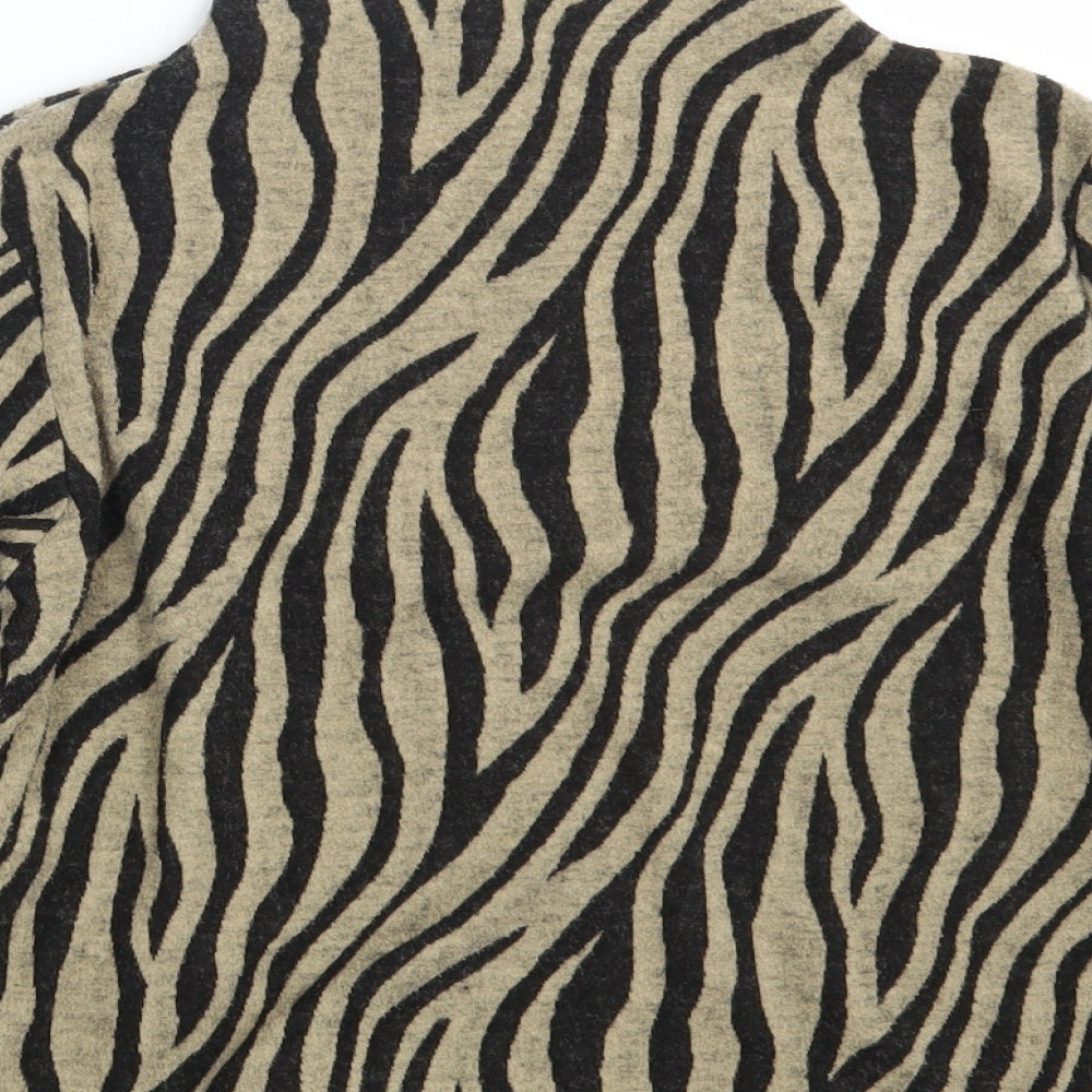 M&S Womens Beige Animal Print Pullover Jumper Size 10