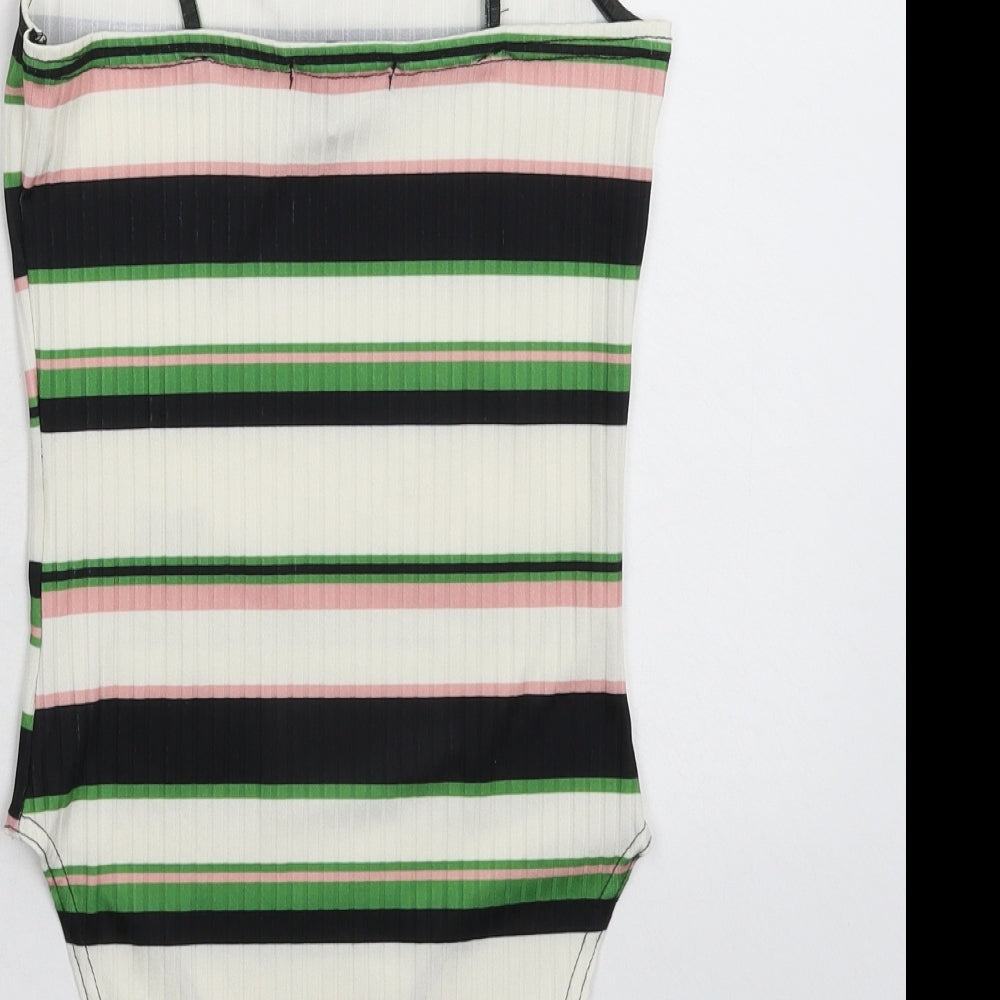 New Look Womens Multicoloured Striped Bodysuit One-Piece Size 8