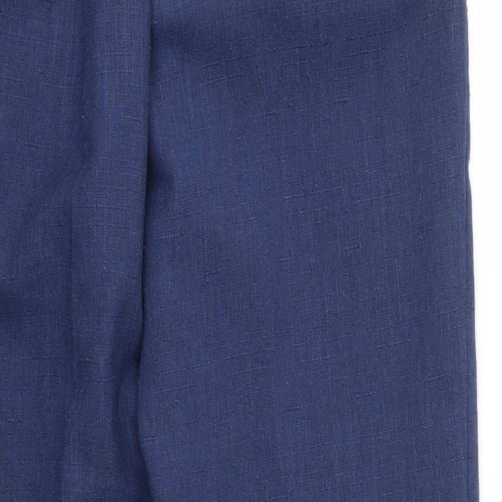 Preworn Womens Blue Trousers Size 10 L25 in - stretch waistband