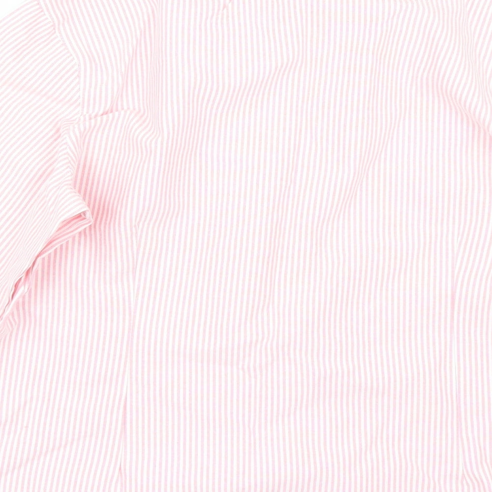 Boteli Womens Pink Striped Basic Button-Up Size 2XL