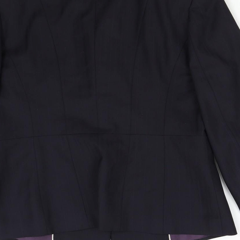 The Collection Womens Blue Striped Jacket Suit Jacket Size 12