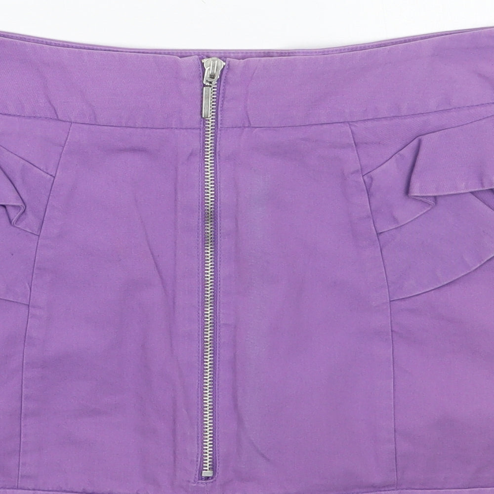 Topshop Womens Purple A-Line Skirt Size 10