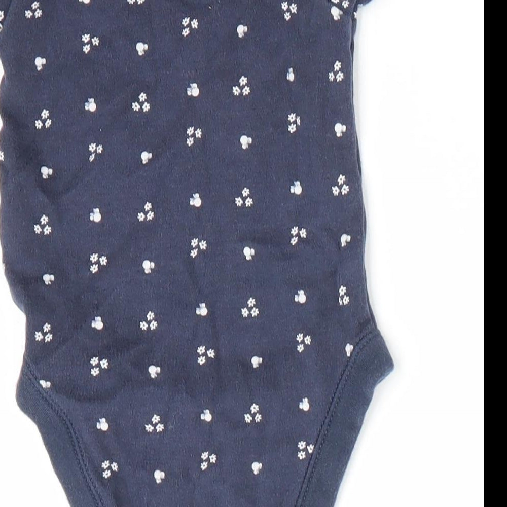 Disney Baby at George Girls Blue Floral Romper One-Piece Size 0-3 Months