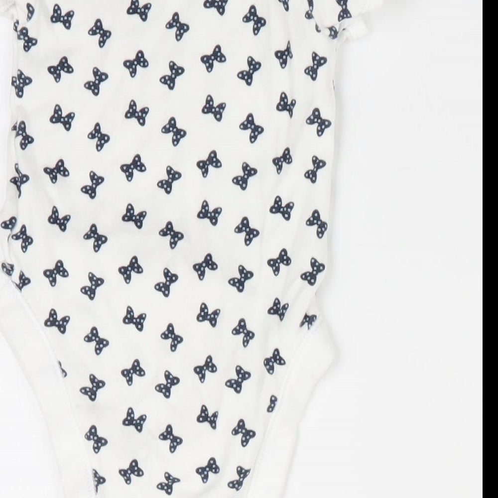 Disney Baby at George Girls White Animal Print Romper One-Piece Size 0-3 Months - Butterflies print