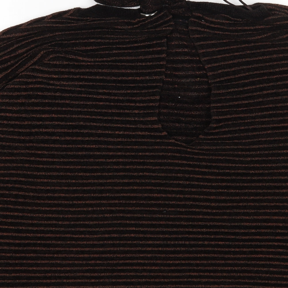 Mango Womens Brown Striped Pullover Jumper Size M