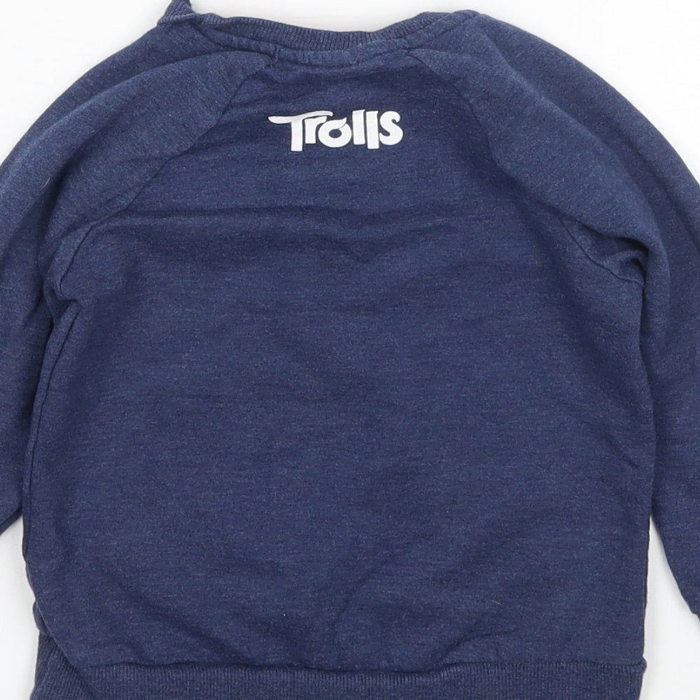 Character Girls Blue Pullover Sweatshirt Size 4 Years - Trolls