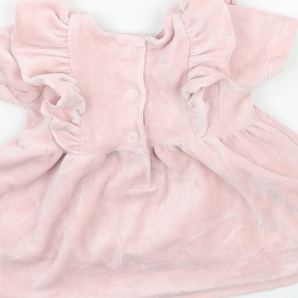 Matalan Girls Pink Velour Fit & Flare Size Newborn