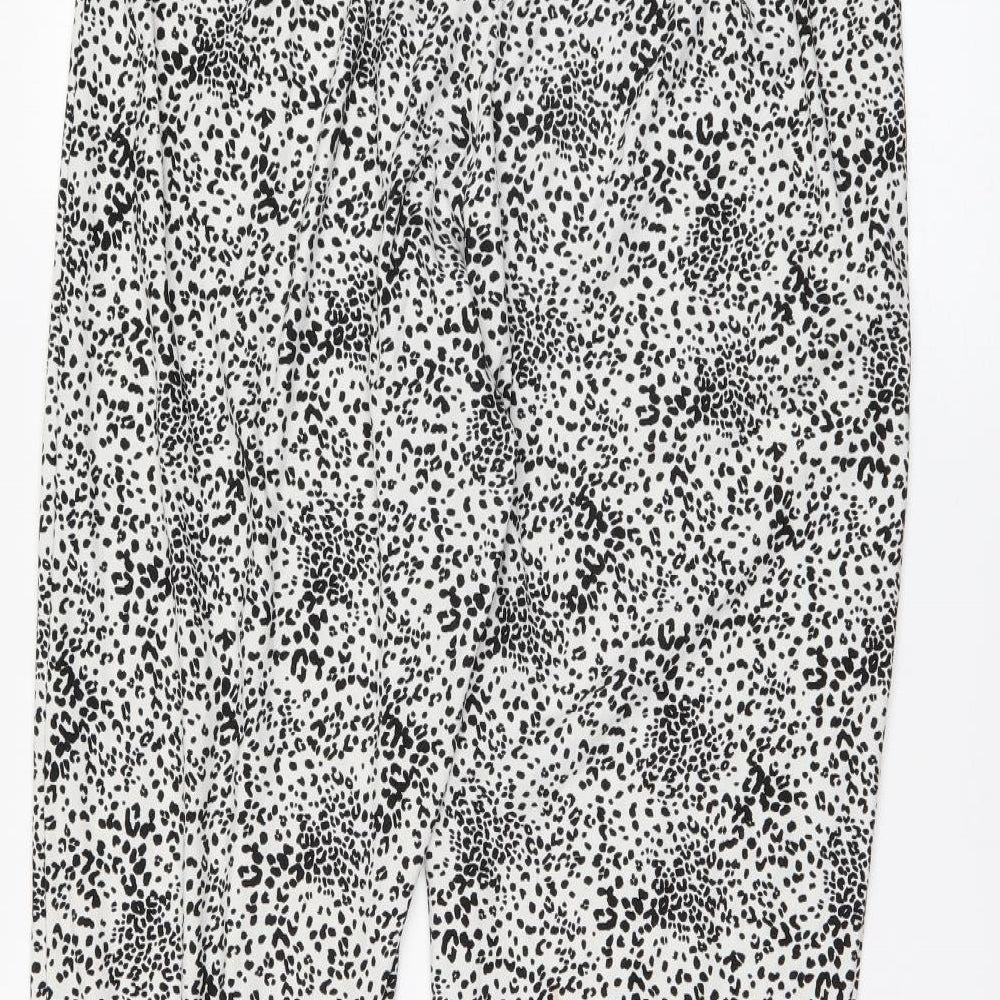 Primark Womens White Polka Dot Trousers Size M L27 in