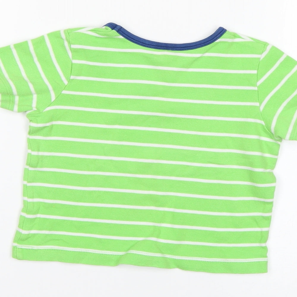 Mini Club Baby Green Striped Basic T-Shirt Size 18-24 Months