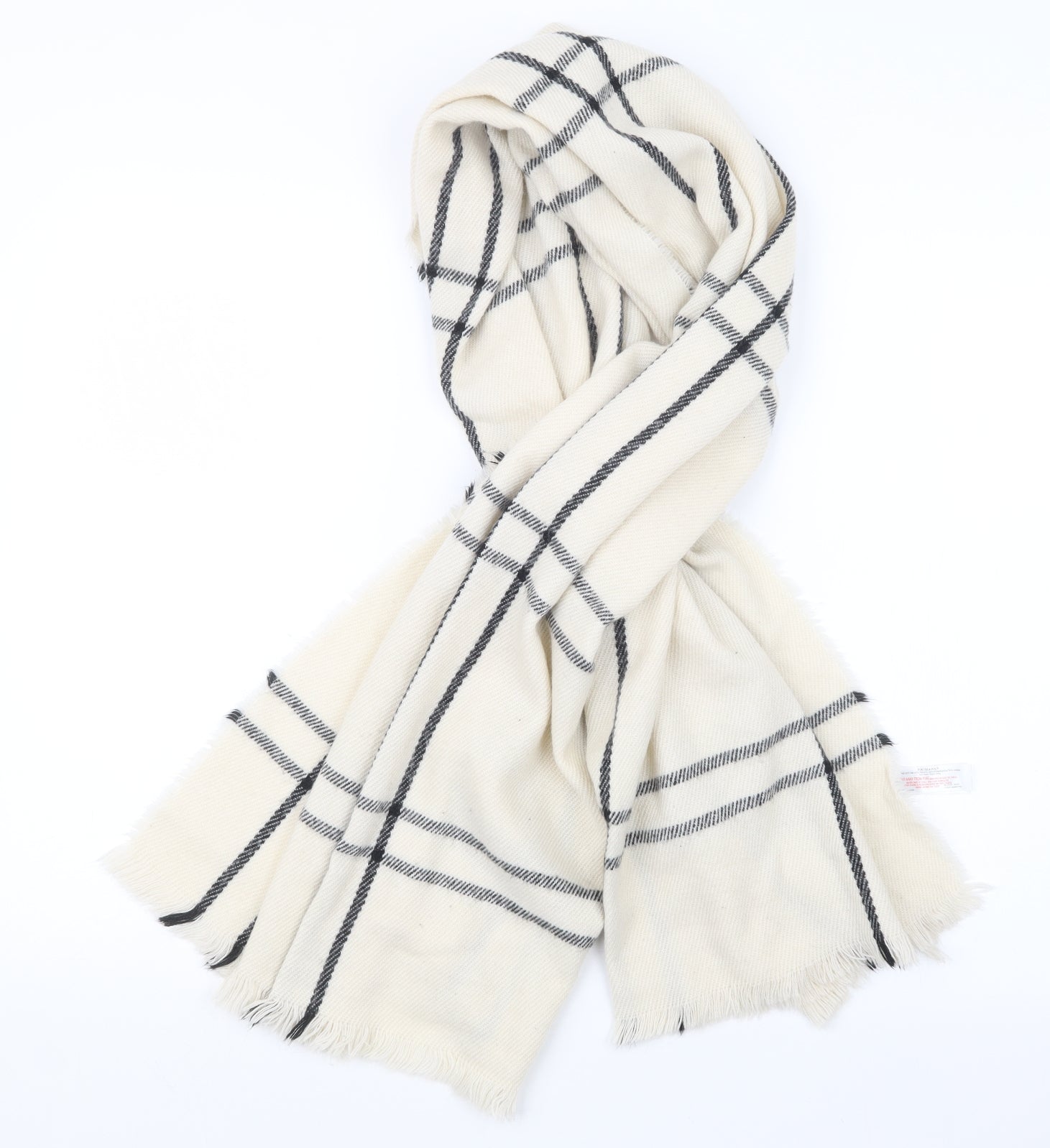 Primark Womens Beige Check Knit Scarf – Preworn