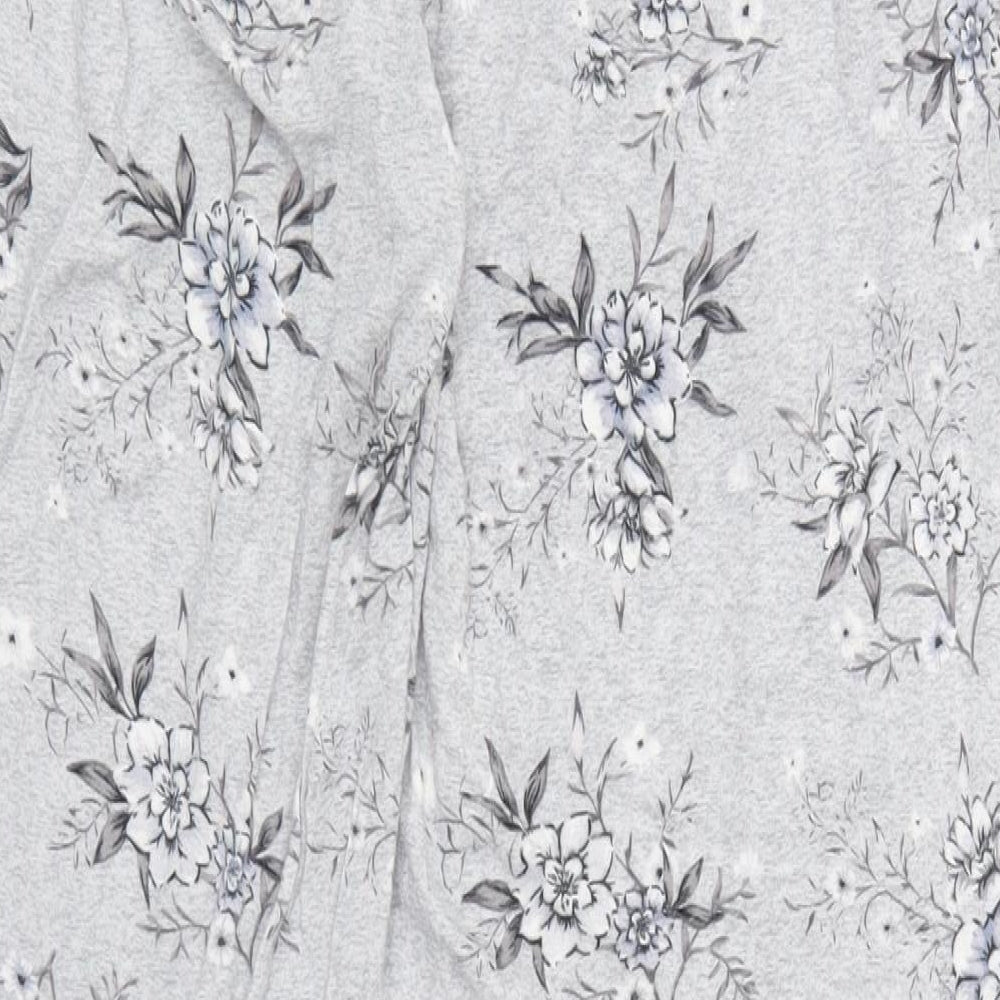 Preworn Womens Grey Floral Trousers Size 36 in L28 in - Pyjama Pants