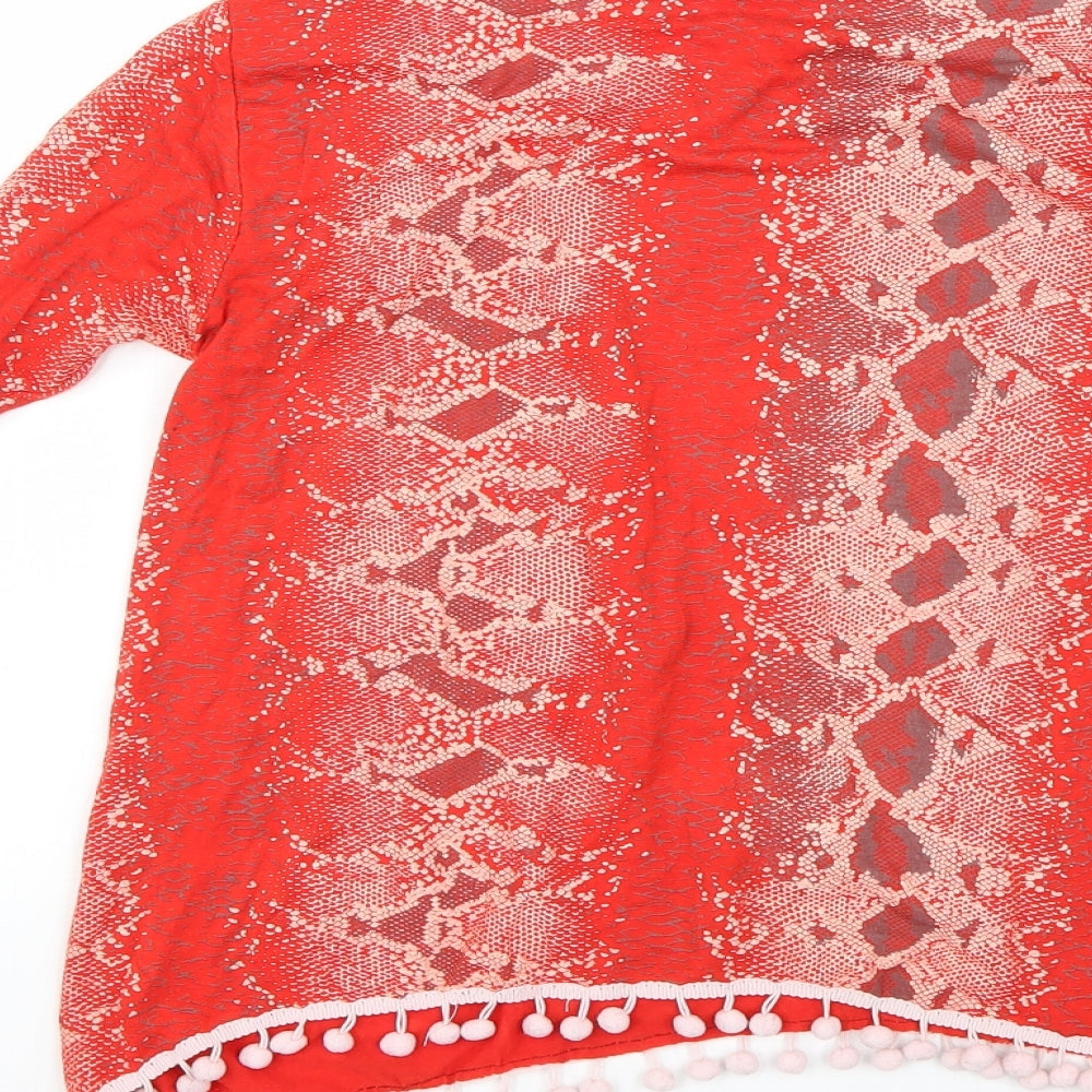MissLook Girls Red Animal Print Pullover Jumper Size 11-12 Years