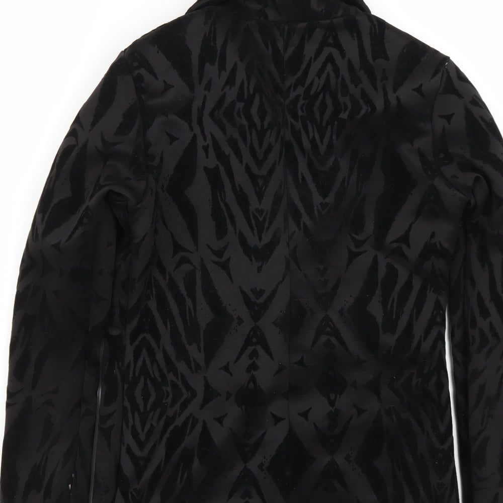 ayanapa Womens Black Animal Print Jacket Blazer Size 10