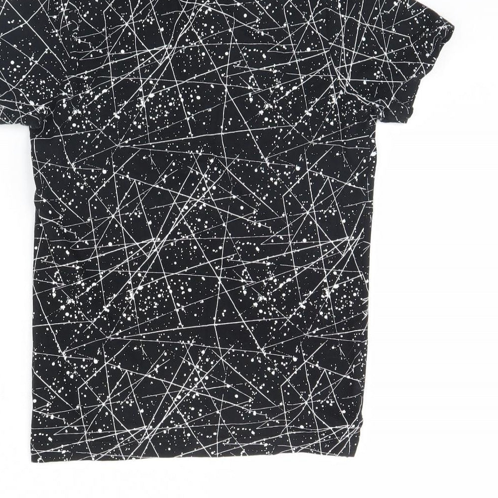 Urban Debt Boys Black Geometric Basic Polo Size 9 Years