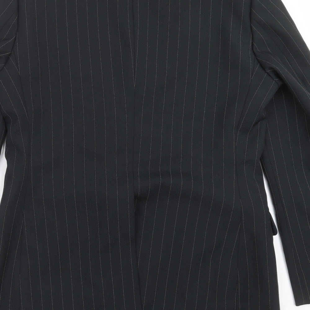 colin leicester Mens Black Striped Jacket Suit Jacket Size 42