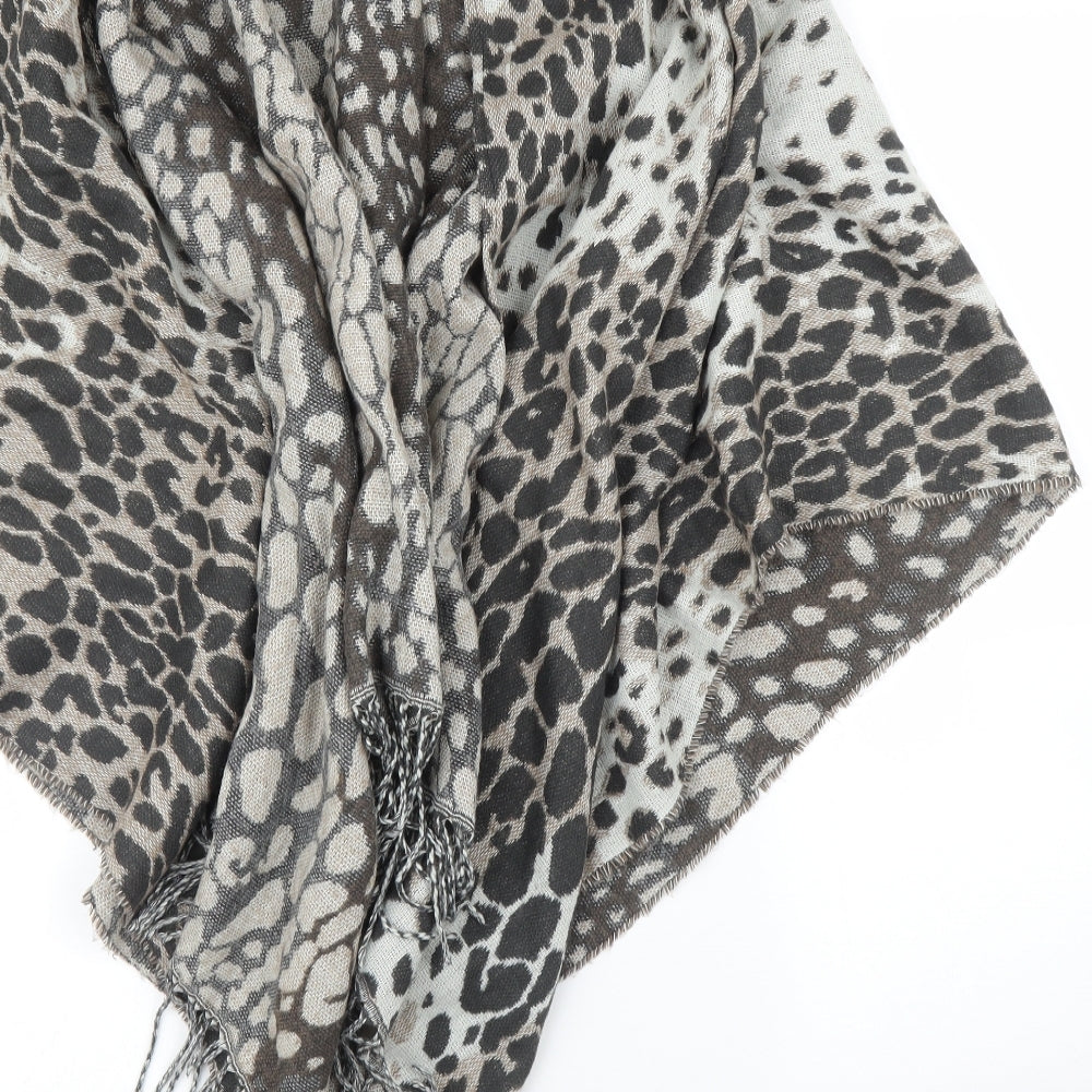 Preworn Womens Beige Animal Print Cape Jumper One Size - Leopard print